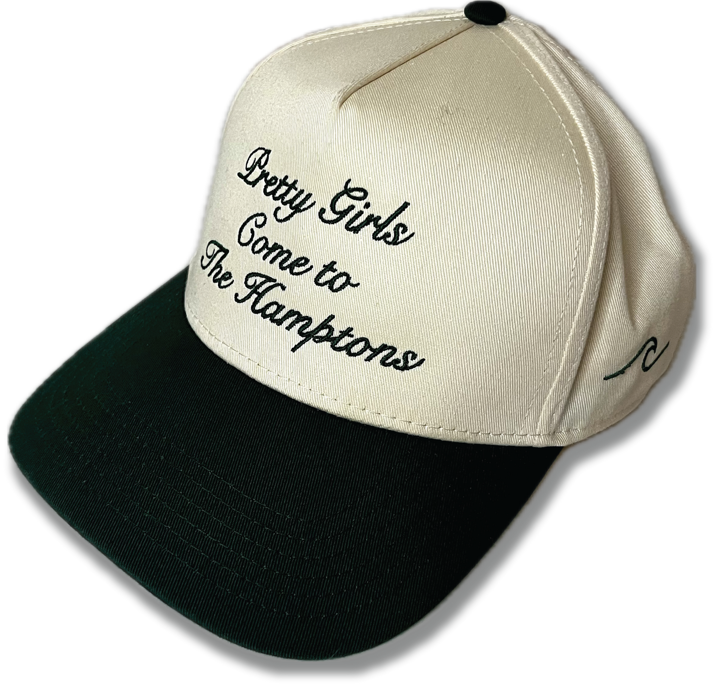 Hamptons Edition: Sand White and Forest Green Hat